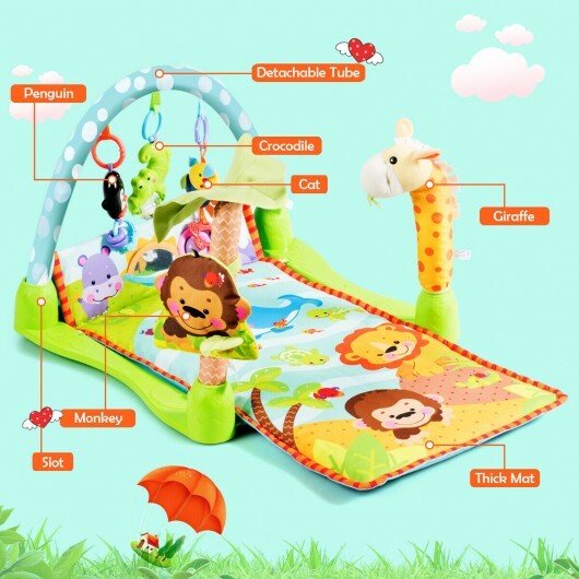 -1 Baby Play Gym Mat 4-in-1 Baby Play Gym Mat with Hanging Toys