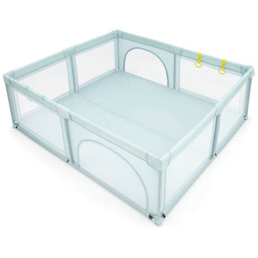 Large Infant Baby Playpen Safety Play Center Yard Playpen with Ocean Balls - Blue