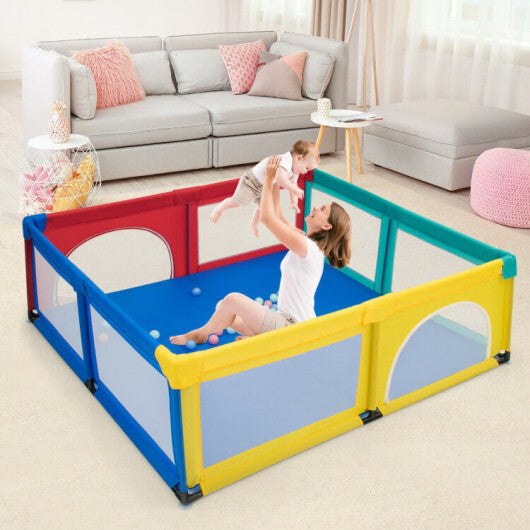 Large Infant Baby Playpen Safety Play Center Yard Playpen with Ocean Balls - Multicolor