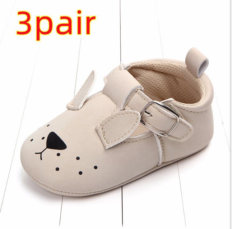 autumn cartoon animal baby shoes matte leather Animal Leather Shoes