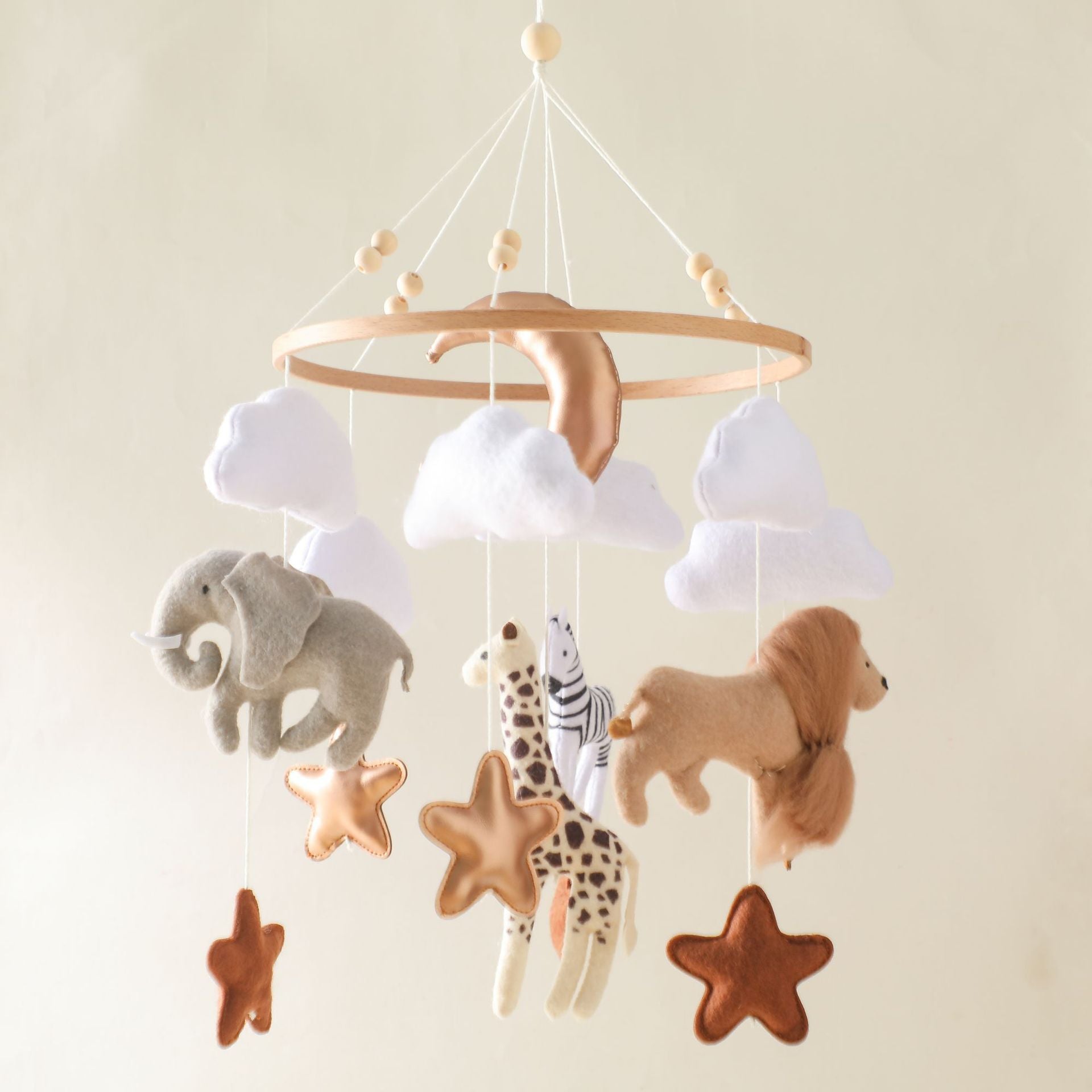 Room Hand-eye Coordination Decoration Wind Chimes Crib Felt Forest Animal Cloud Moon Bed Bell Wind Chimes Crib