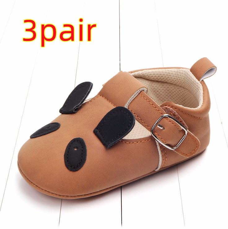 autumn cartoon animal baby shoes matte leather Animal Leather Shoes