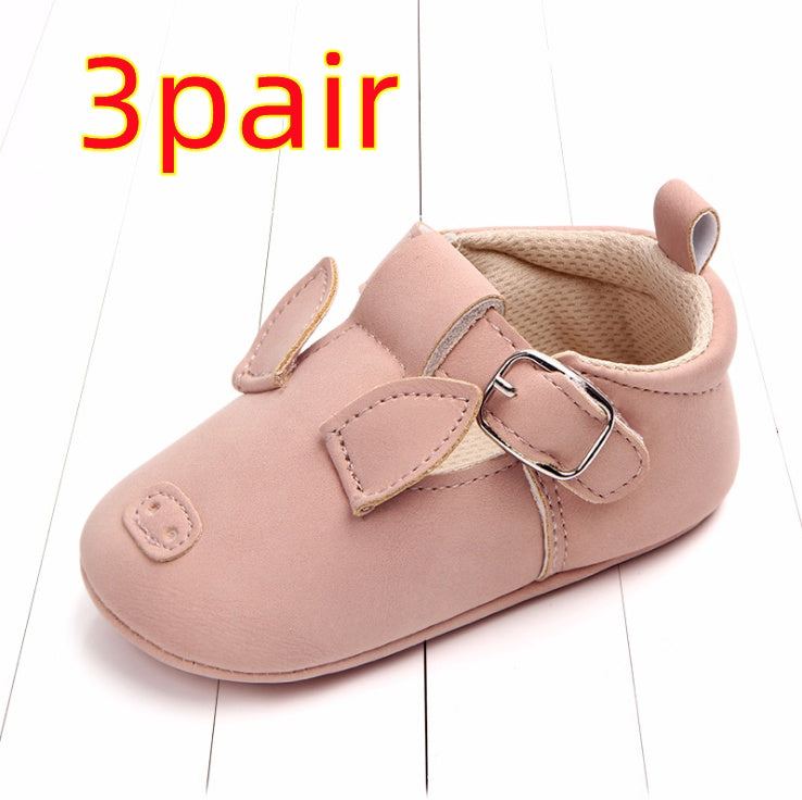 autumn cartoon animal baby shoes matte leather Animal Leather Shoes