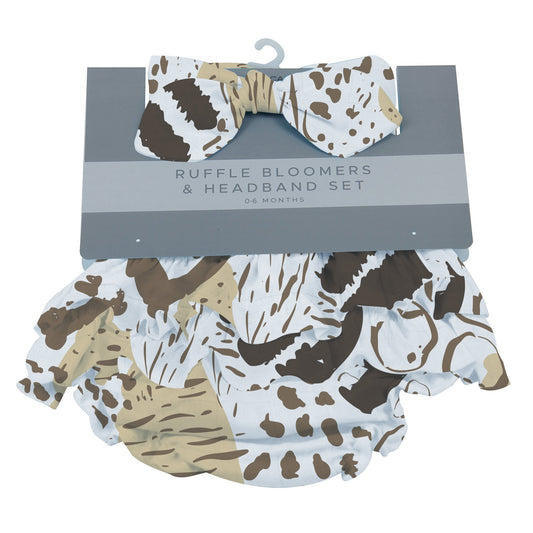 Animal Print Ruffle Bamboo Bloomer Headband Set Animal Print Bamboo Bloomers & Headband Set